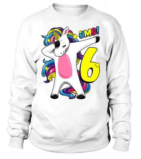 6 Years old Dabbing Unicorn gift girl 6th birthday Men's Sweatshirt