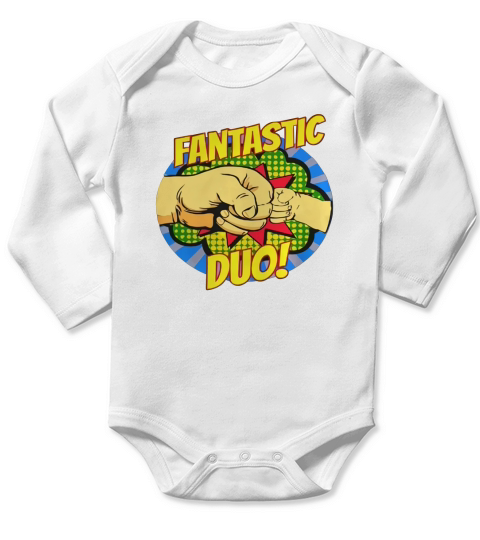 Superhero Fathers Day Shirt Son Daughter Father Dad Daddy Long Sleeve Baby One-Piece