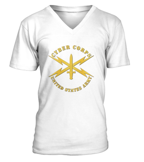 Army - Branch - Cyber Corps - V1 T-Shirt V-Neck T-shirt