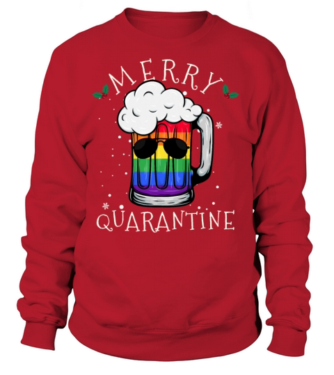 Merry Quarantine LGBT Gay Beer Christmas Gifts Women's Sweatshirt