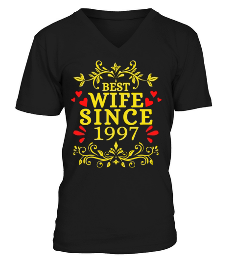 Best Wife Since 1997Wedding Anniversary Gift 1997 Men's V-Neck T-shirt
