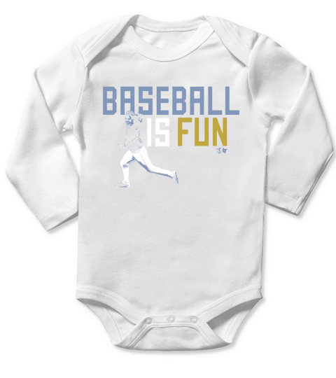 Brett Phillips Baseball is fun Long Sleeve Baby One-Piece