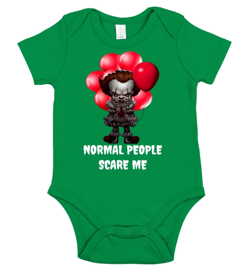 Pennywise Halloween Normal people scare me shirt Short Sleeve Baby One-Piece