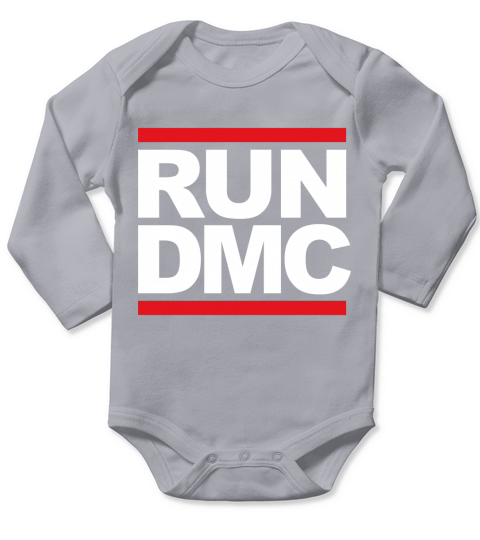 Run Dmc Simple Word Art Long Sleeve Baby One-Piece