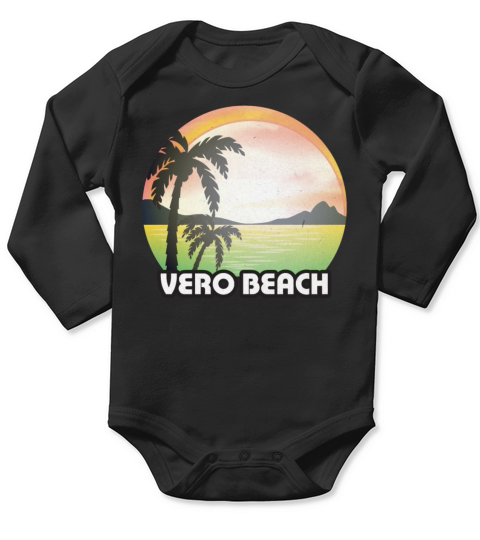 Vintage Vero Beach Florida FL Retro 70s Summer Long Sleeve Baby One-Piece