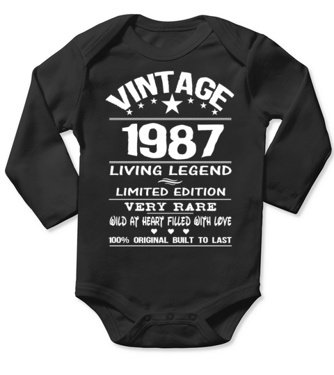 VINTAGE 1987 Long Sleeve Baby One-Piece