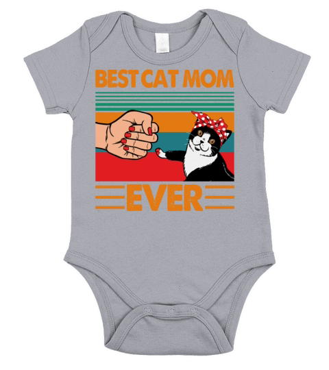 Best Cat Mom Ever Bandana Short Sleeve Baby One-Piece