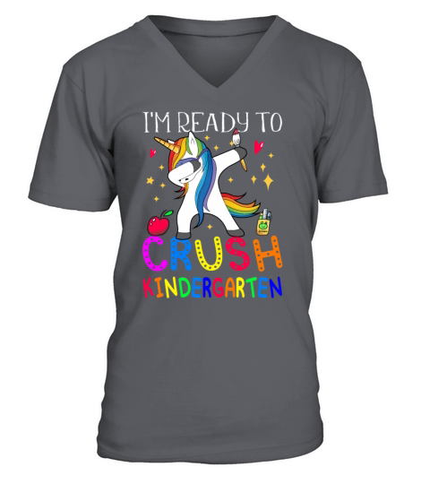 Im Ready To Crush Kindergarten Dabbing Unicorn Men's V-Neck T-shirt