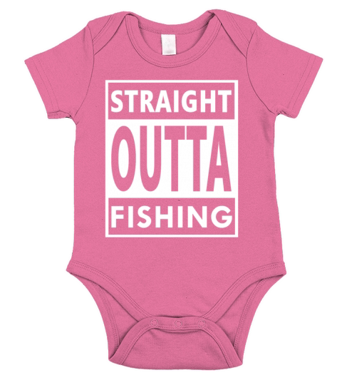 Fisherman Cool Funny Gift Straight Outta Fishing Short Sleeve Baby One-Piece