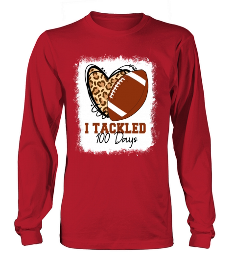 Bleached Football I Tackled 100 Days Of School Men's Long Sleeve