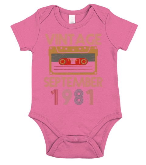 38 Years Vintage September 1981 Short Sleeve Baby One-Piece