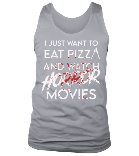 Funny Horror Movie Fan Halloween Pizza Men's Tank Top