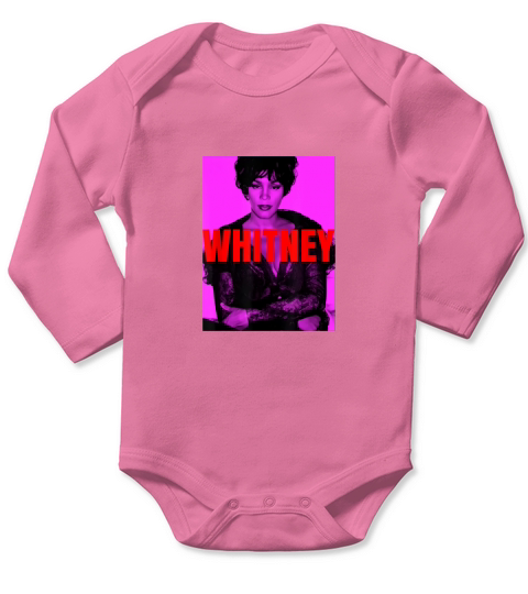 Whitney Houston Official Hot Pink Red Shirt Long Sleeve Baby One-Piece