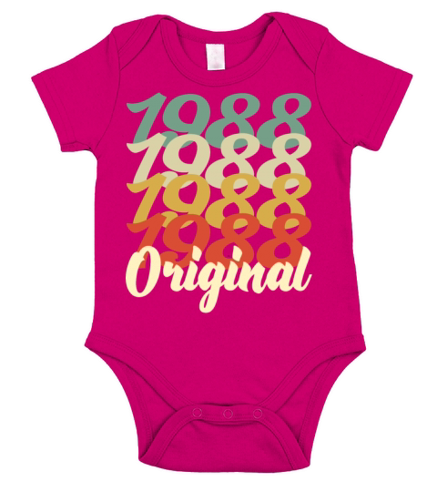 1988 retro present 32 birthday Short Sleeve Baby One-Piece