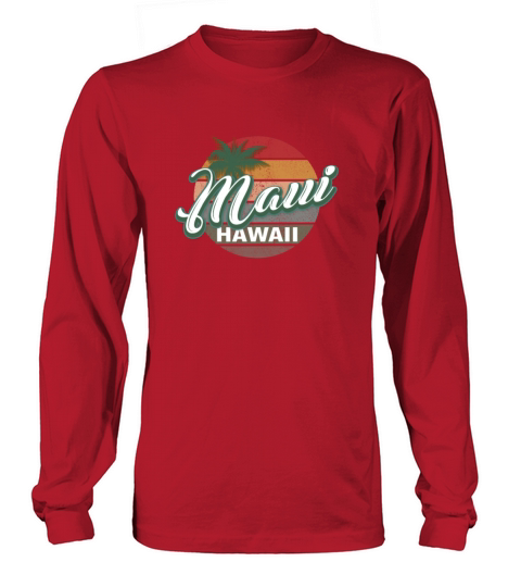 Maui Hawaii Retro Classic Vintage Design Men's Long Sleeve