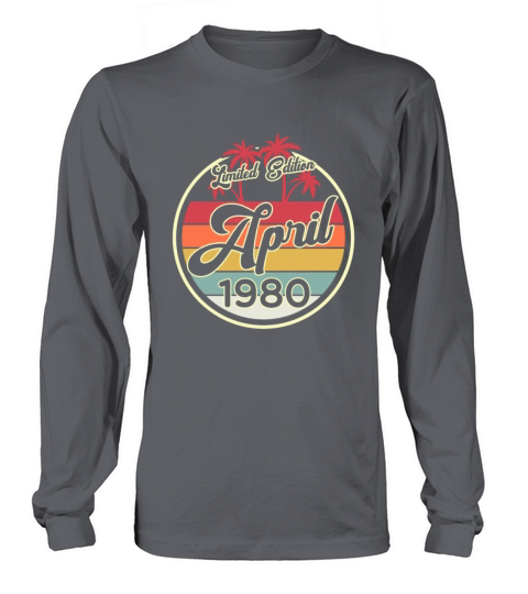 Vintage 80s April 1980 40th Birthday Gift Idea Men's Long Sleeve