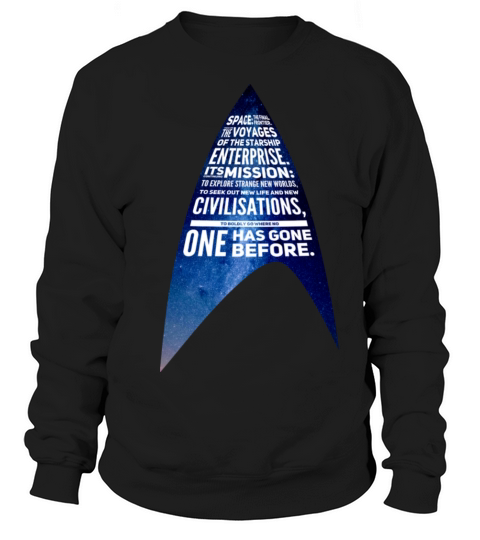 Trek Mission text in Starfleet delta Women's Sweatshirt