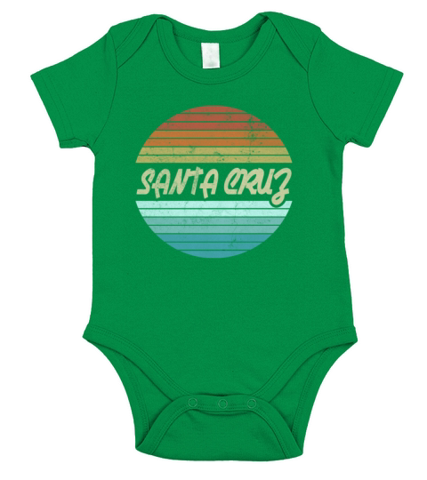 Santa Cruz California Sunset 70s 80s Short Sleeve Baby One-Piece