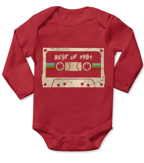 best of 1981 hipster vintage colors birthday Long Sleeve Baby One-Piece