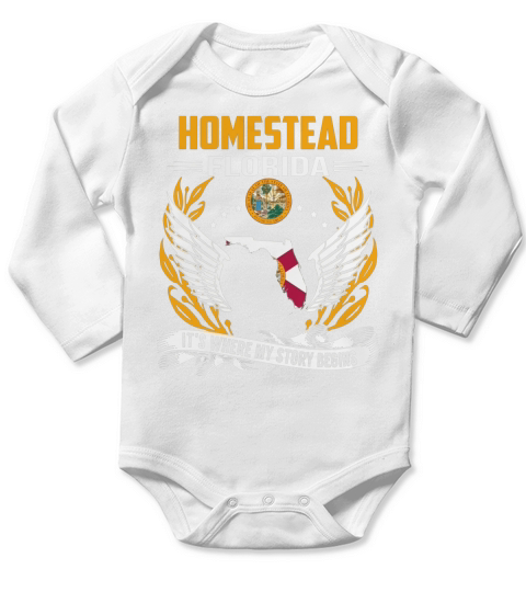 Homestead, Florida - Its Where My Story Begins Long Sleeve Baby One-Piece