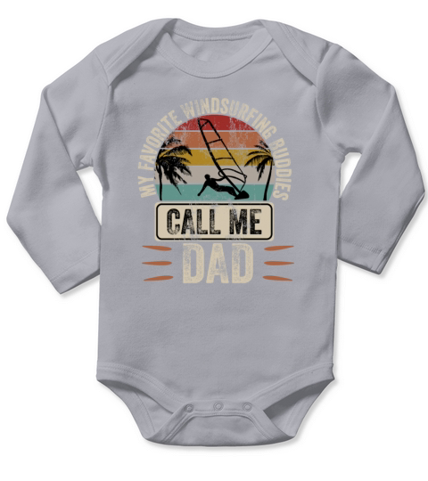 Surfing Dad Surfer Father Long Sleeve Baby One-Piece