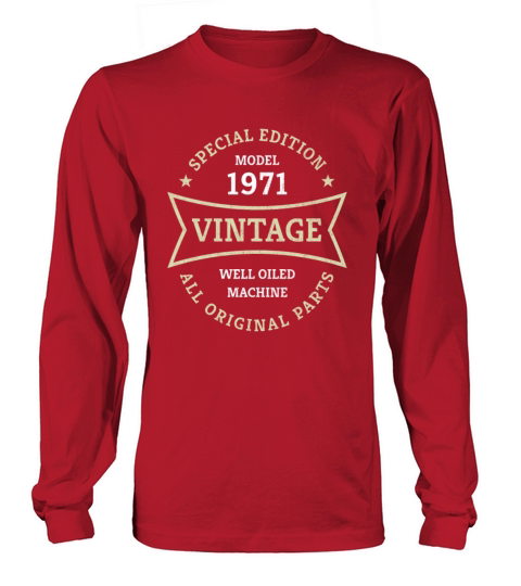 Born 1971 Vintage 50 Year Old 50th Birthday Gifts Men's Long Sleeve