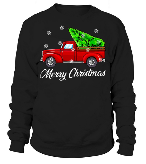 Vintage Wagon Christmas Tree Red Retro Farmer Sweatshirt Unisex