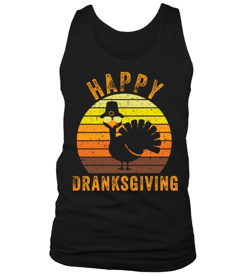 Vintage Happy Dranksgiving Drinksgiving Turkey Tha Men's Tank Top