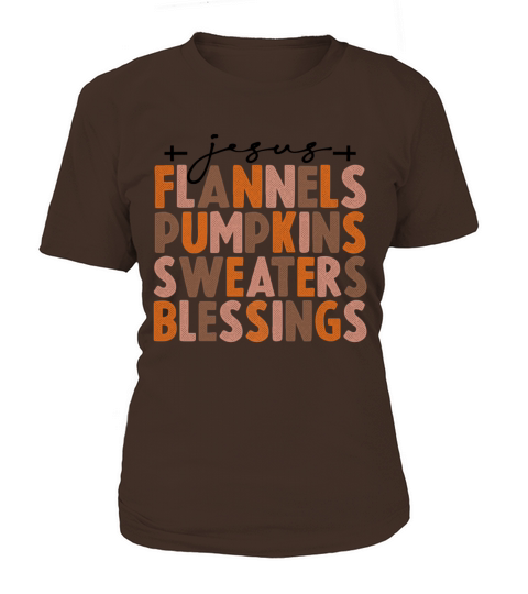 Jesus Flannels Pumpkins Sweaters Blessings Women's T-Shirt
