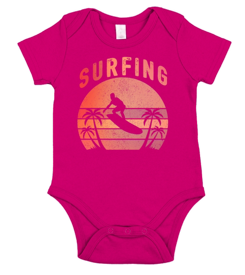 Surfing Surfer Gift Wave Surfboard Short Sleeve Baby One-Piece