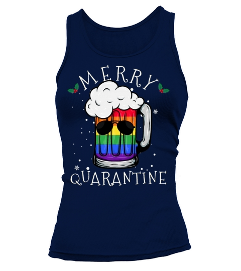 Merry Quarantine LGBT Gay Beer Christmas Gifts Women's Tank Top