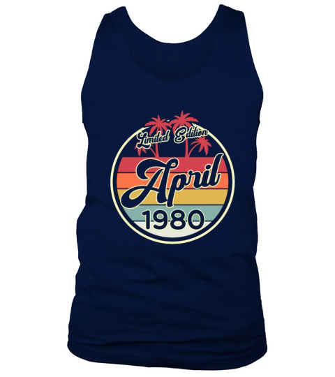 Vintage 80s April 1980 40th Birthday Gift Idea Men's Tank Top