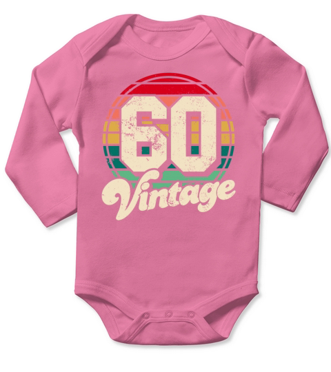 Vintage 1960 birthday gifts Born 60 Bday Gift Long Sleeve Baby One-Piece