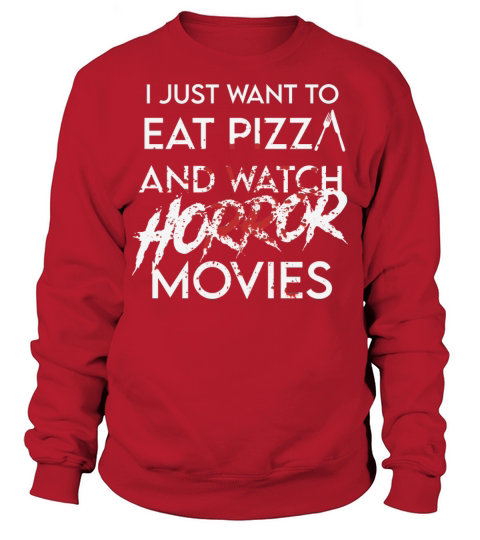 Funny Horror Movie Fan Halloween Pizza Men's Sweatshirt