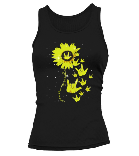 Sunflower sign language I love you, you are my sunshine Tank top Woman
