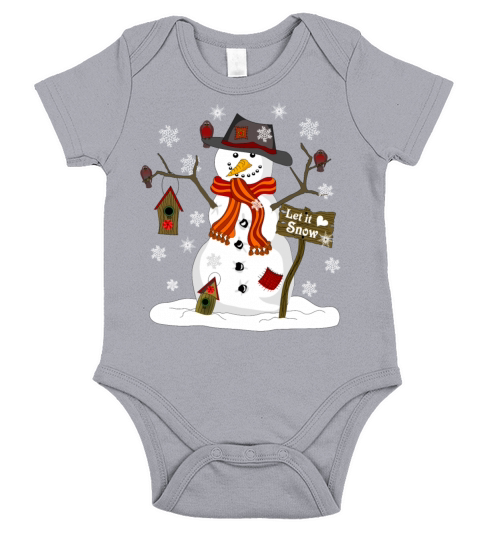 snowman Short Sleeve Baby One-Piece