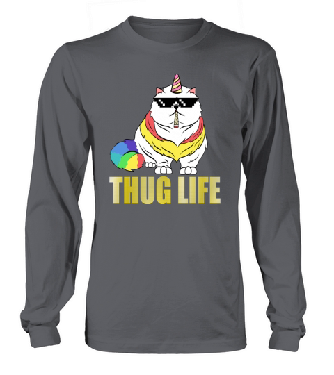 A Cool Thug Life Tee For Gangster "Unicorn Cat Women's Long Sleeve