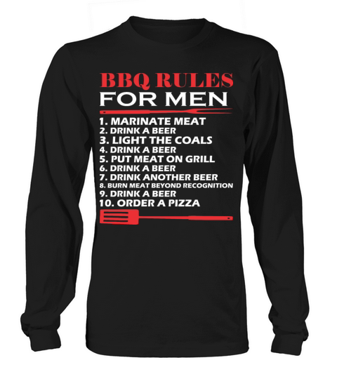 BBQ Rules For Men Drink A Beer Barbecue Women's Long Sleeve