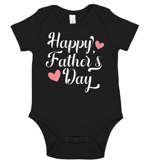 Simple and Elegant Happy Fathers Day Calligraphy Short Sleeve Baby One-Piece