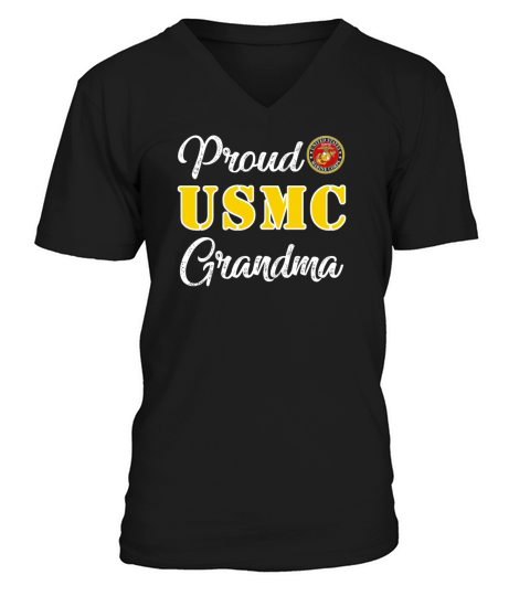 Proud US Marine Corps Grandma Men's V-Neck T-shirt