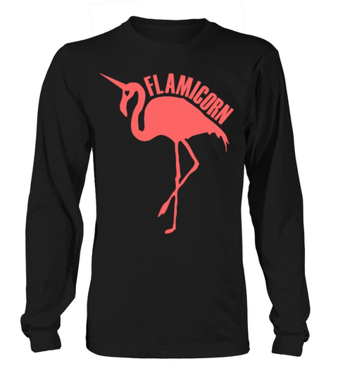 flamingo unicorn hybrid creature hybrids dark pink Women's Long Sleeve