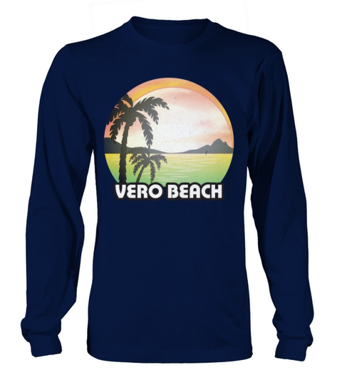 Vintage Vero Beach Florida FL Retro 70s Summer Men's Long Sleeve
