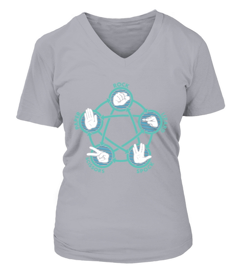 Rock Paper Scissors Lizard Spock T-Shirt V-neck T-Shirt Woman