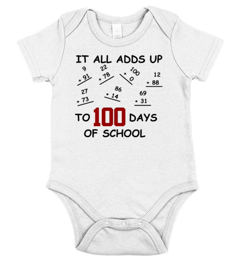 It all adds up to 100 Days of School Teacher Math Short Sleeve Baby One-Piece