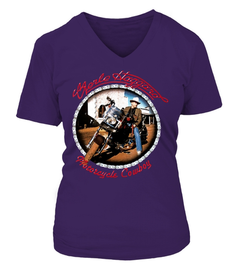 Merle Haggard - Motorcycle Cowboy V-neck T-Shirt Woman