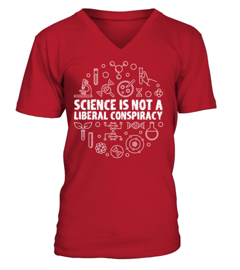 Science is Not a Liberal Conspiracy Vintage Design Men's V-Neck T-shirt
