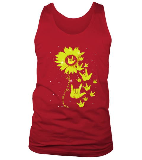 Sunflower sign language I love you, you are my sunshine Tank Top Unisex