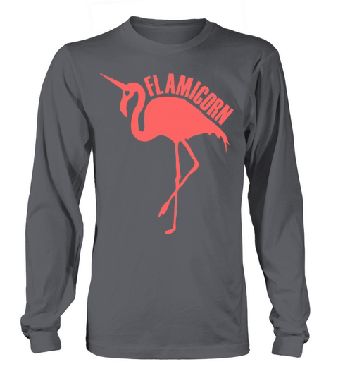 flamingo unicorn hybrid creature hybrids dark pink Long sleeved Unisex