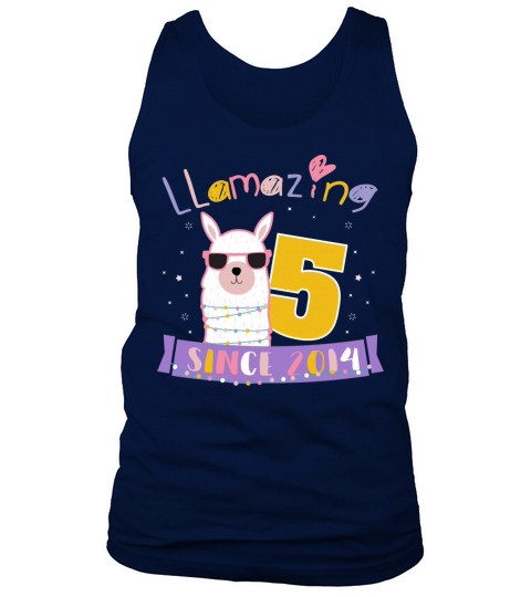 Girls 5th Birthday "LLamazing Since 2014" Men's Tank Top