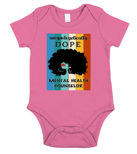 Unapologetically Dope Mental Health Counselor Short Sleeve Baby One-Piece